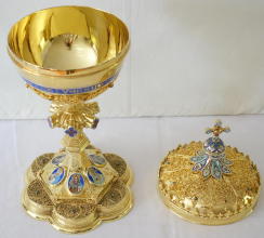 French Antique solid silver Gothic Ciborium